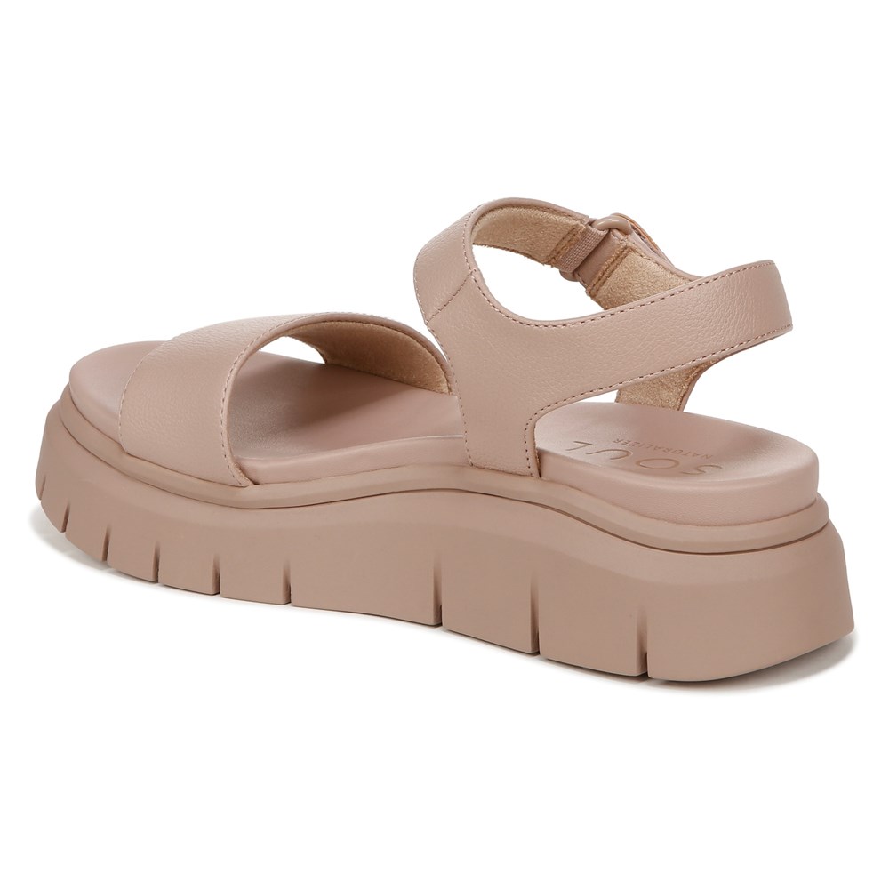 Naturalizer SOUL Poppi Wedge Sandal - Blush Tumbled