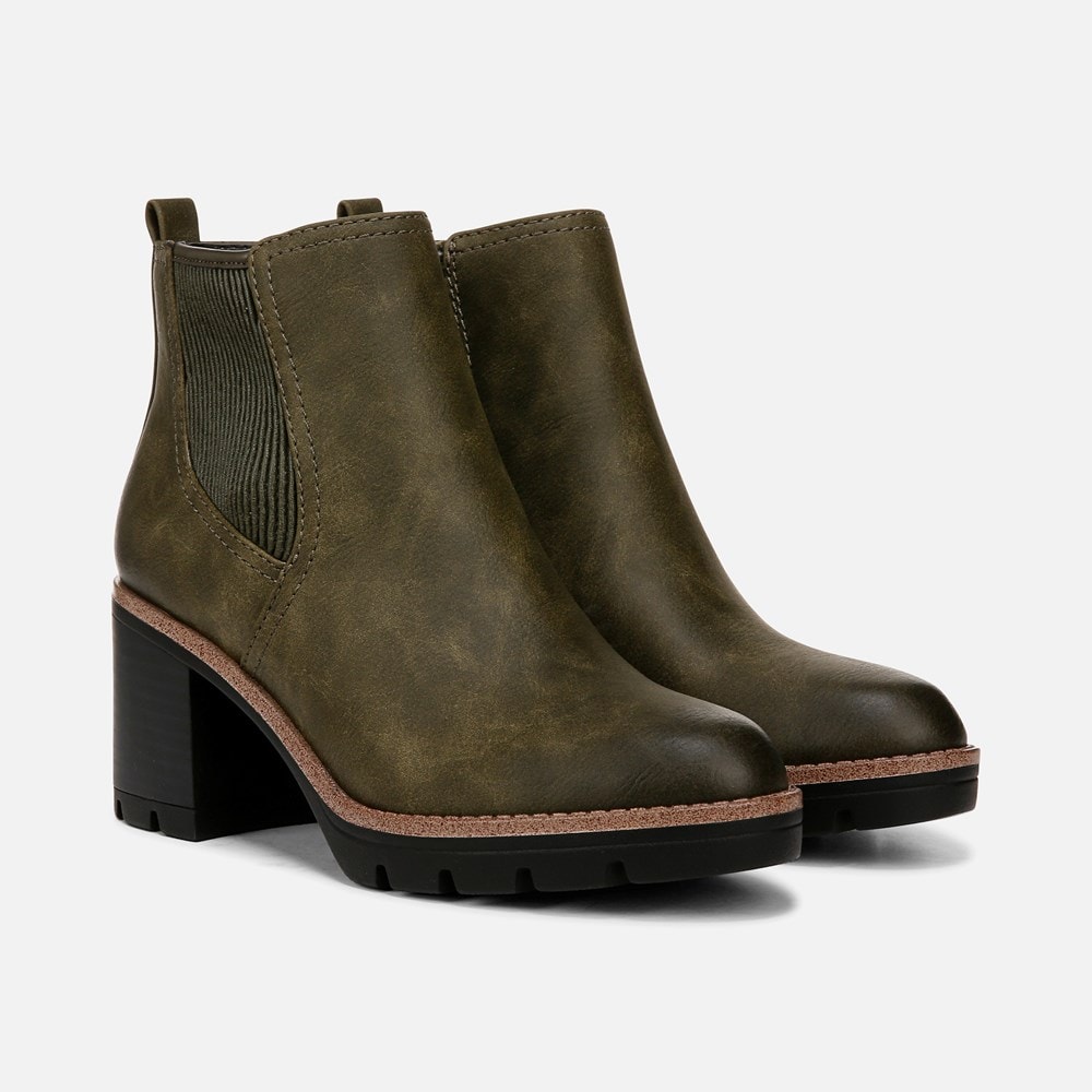 Naturalizer Madalynn Gore Water Repellent Bootie - Moss Green Faux Leather