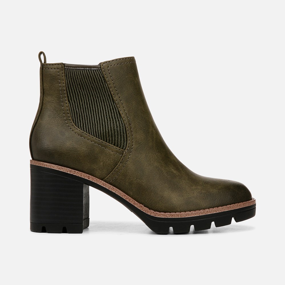 Naturalizer Madalynn Gore Water Repellent Bootie - Moss Green Faux Leather