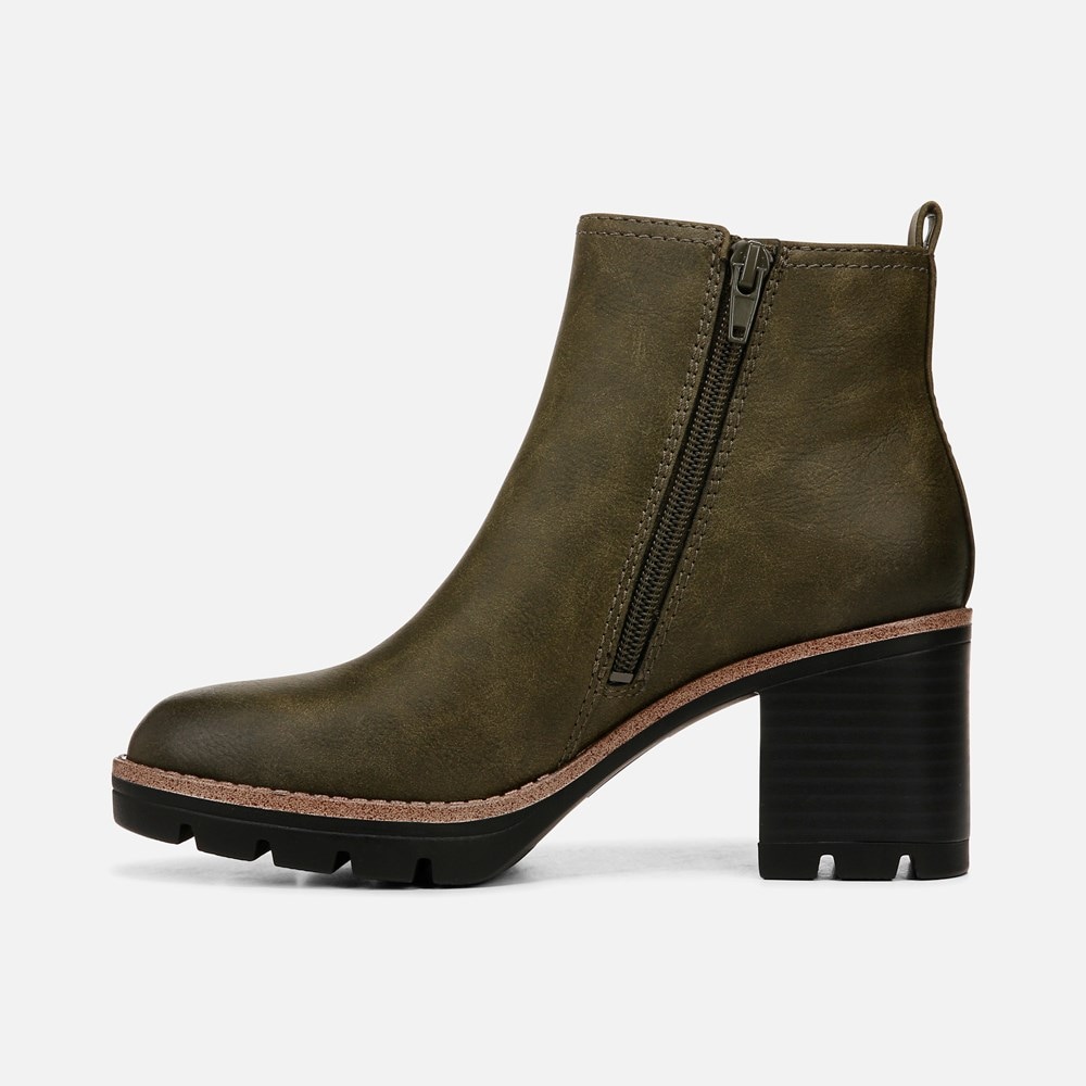 Naturalizer Madalynn Gore Water Repellent Bootie - Moss Green Faux Leather
