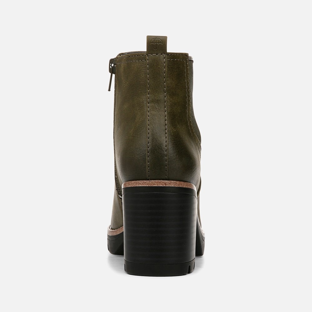 Naturalizer Madalynn Gore Water Repellent Bootie - Moss Green Faux Leather