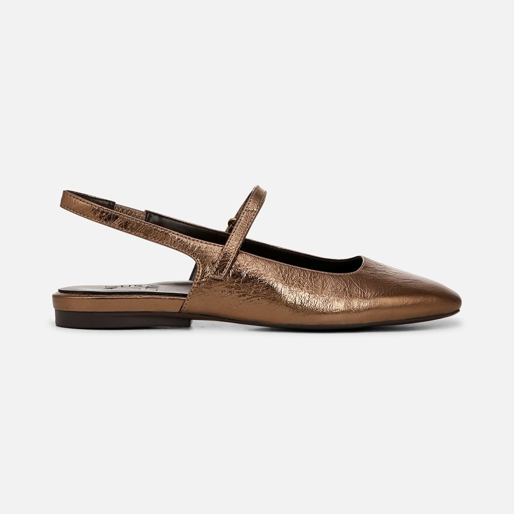 Naturalizer Connie Mary Jane Slingback Flat - Old Gold Leather