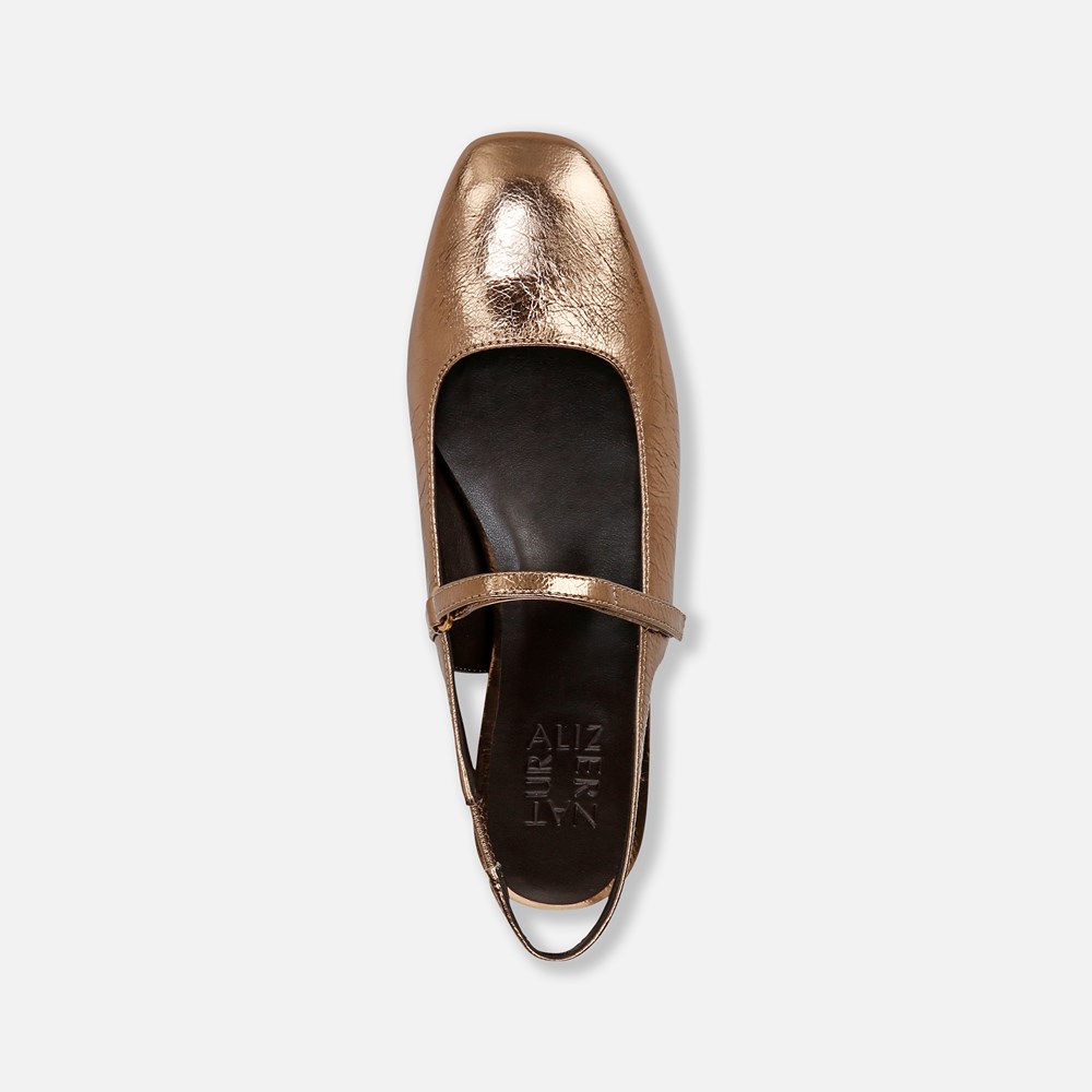 Naturalizer Connie Mary Jane Slingback Flat - Old Gold Leather