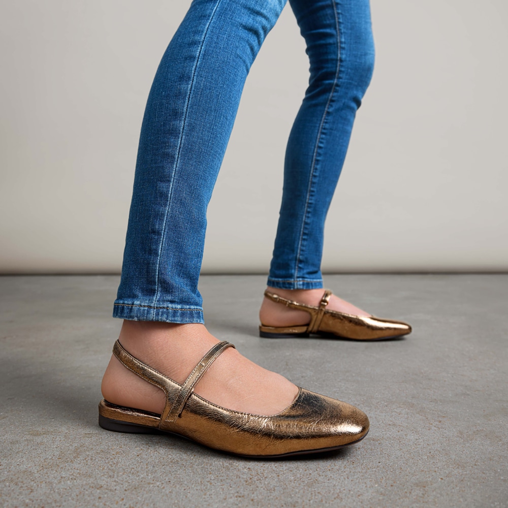 Naturalizer Connie Mary Jane Slingback Flat - Old Gold Leather