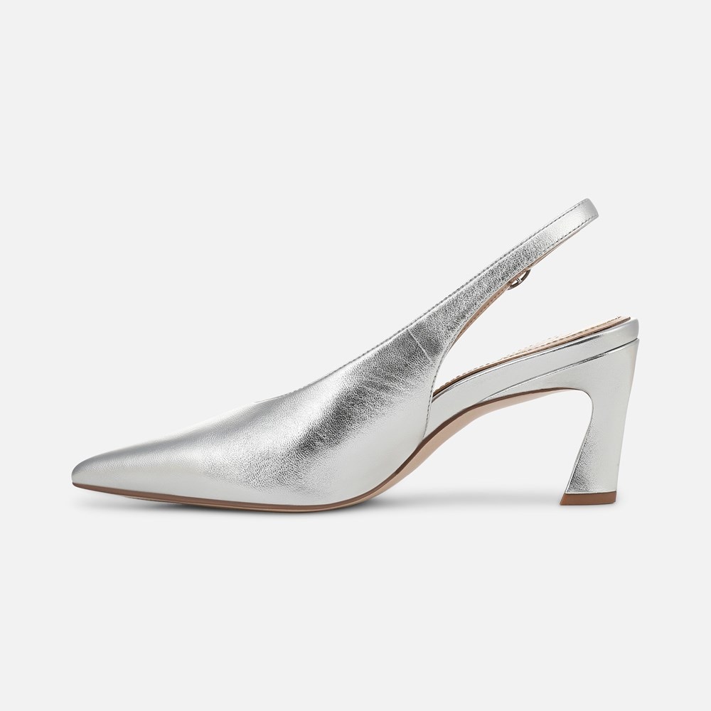 Naturalizer 27 EDIT Elaine Slingback Dress Shoe - Silver Leather