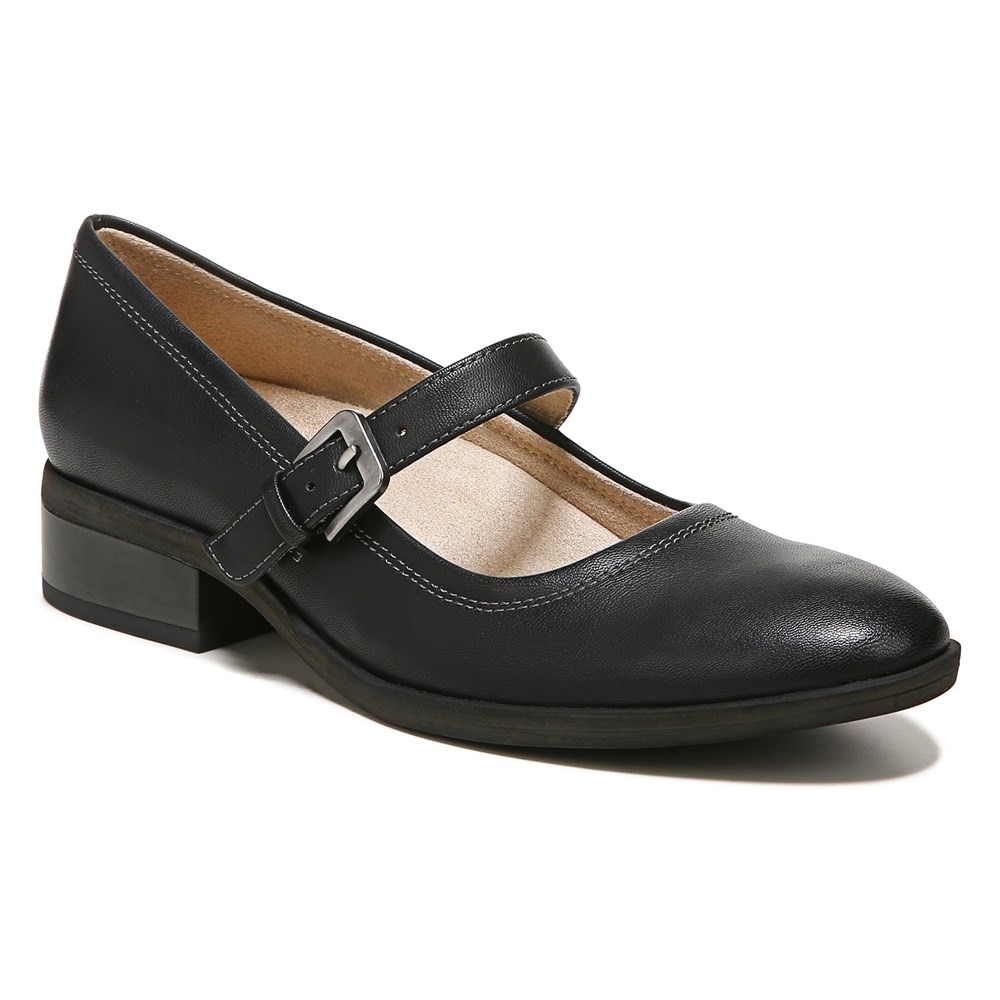Naturalizer SOUL Ramona Mary Jane Flat - Black Smooth Synthetic