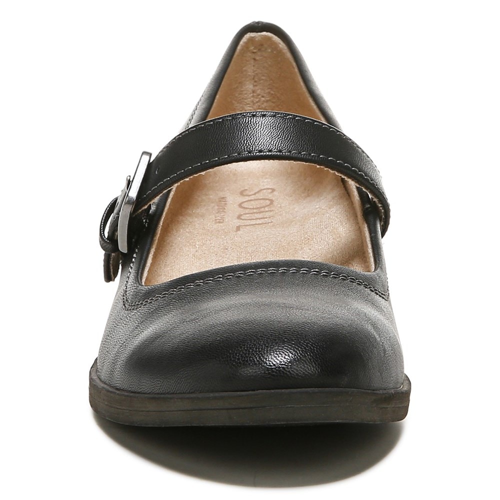 Naturalizer SOUL Ramona Mary Jane Flat - Black Smooth Synthetic