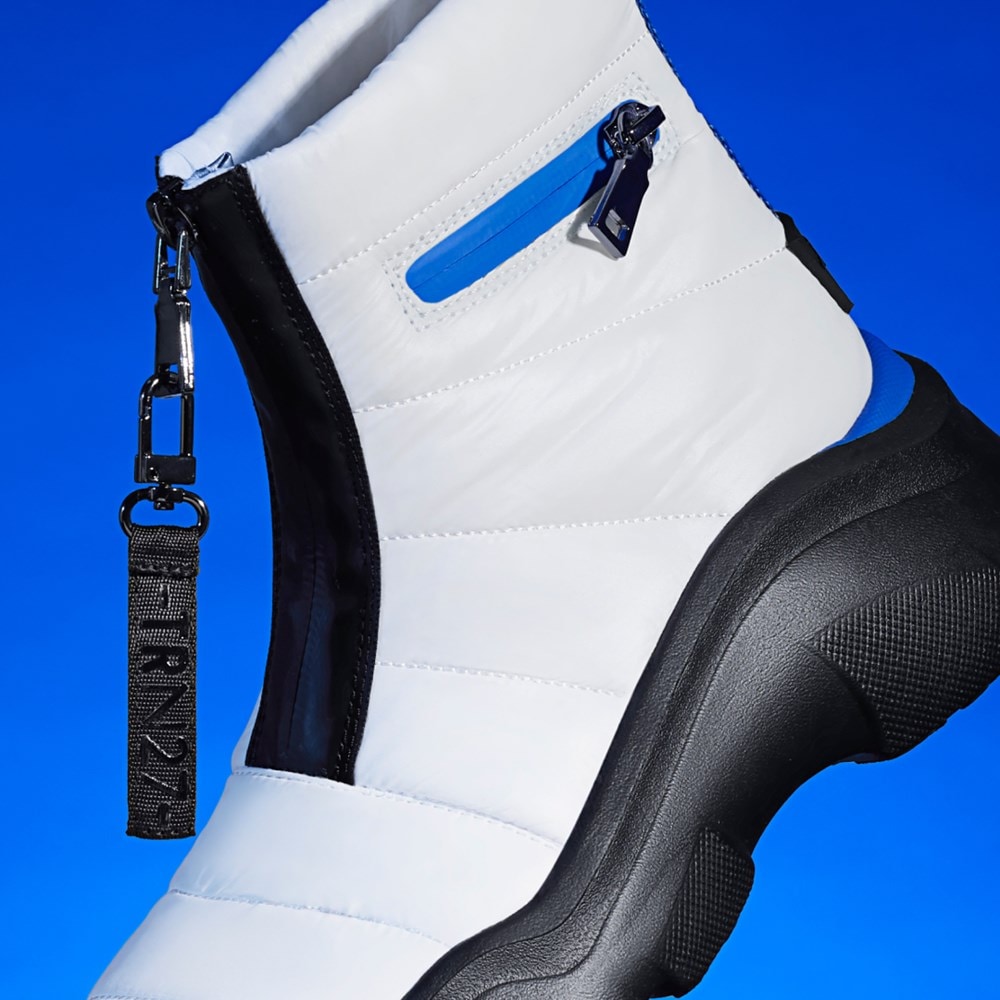 Naturalizer Think Royln Shadow-Dancer Water Repellent Bootie - White High Shine Nylon