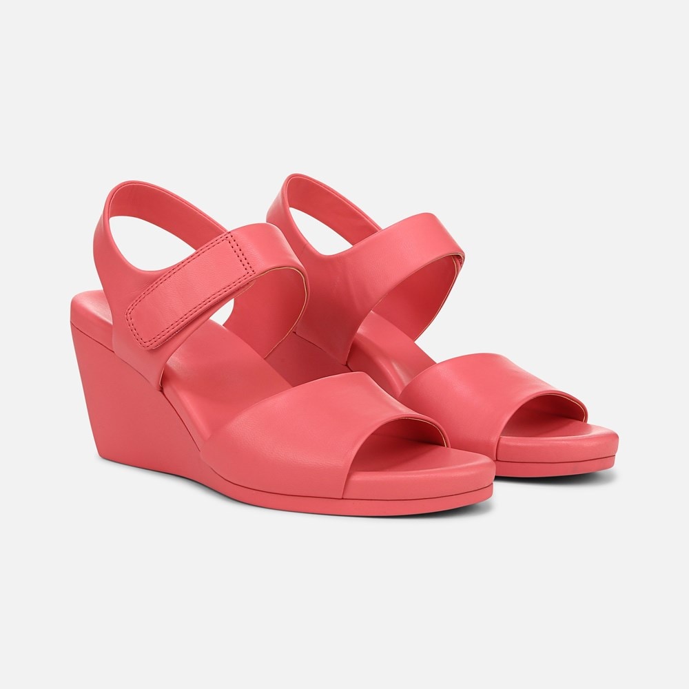 Naturalizer Imani Wedge Sandal - Sunset Coral Leather