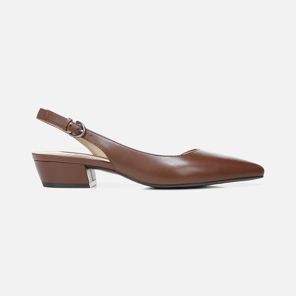 Naturalizer Banks Pointed Toe Flat - Cocoa Leather