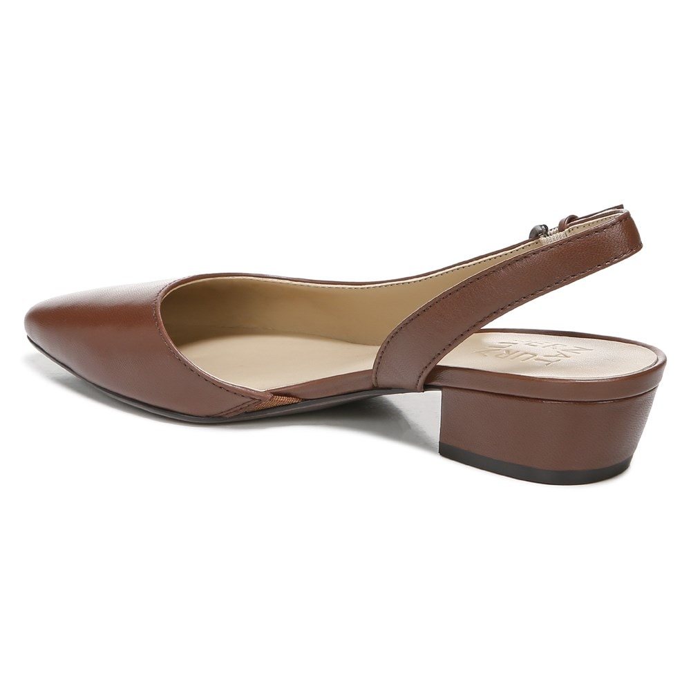 Naturalizer Banks Pointed Toe Flat - Cocoa Leather
