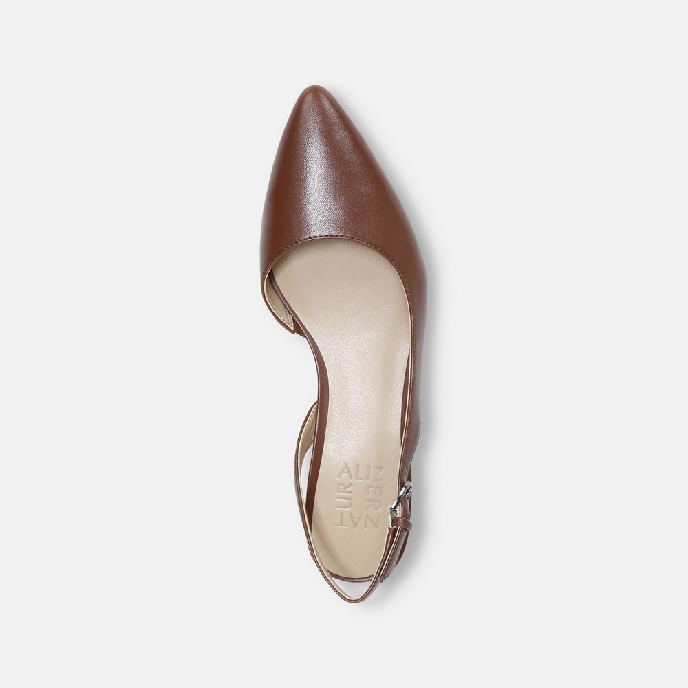 Naturalizer Banks Pointed Toe Flat - Cocoa Leather