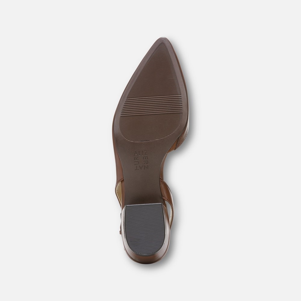 Naturalizer Banks Pointed Toe Flat - Cocoa Leather