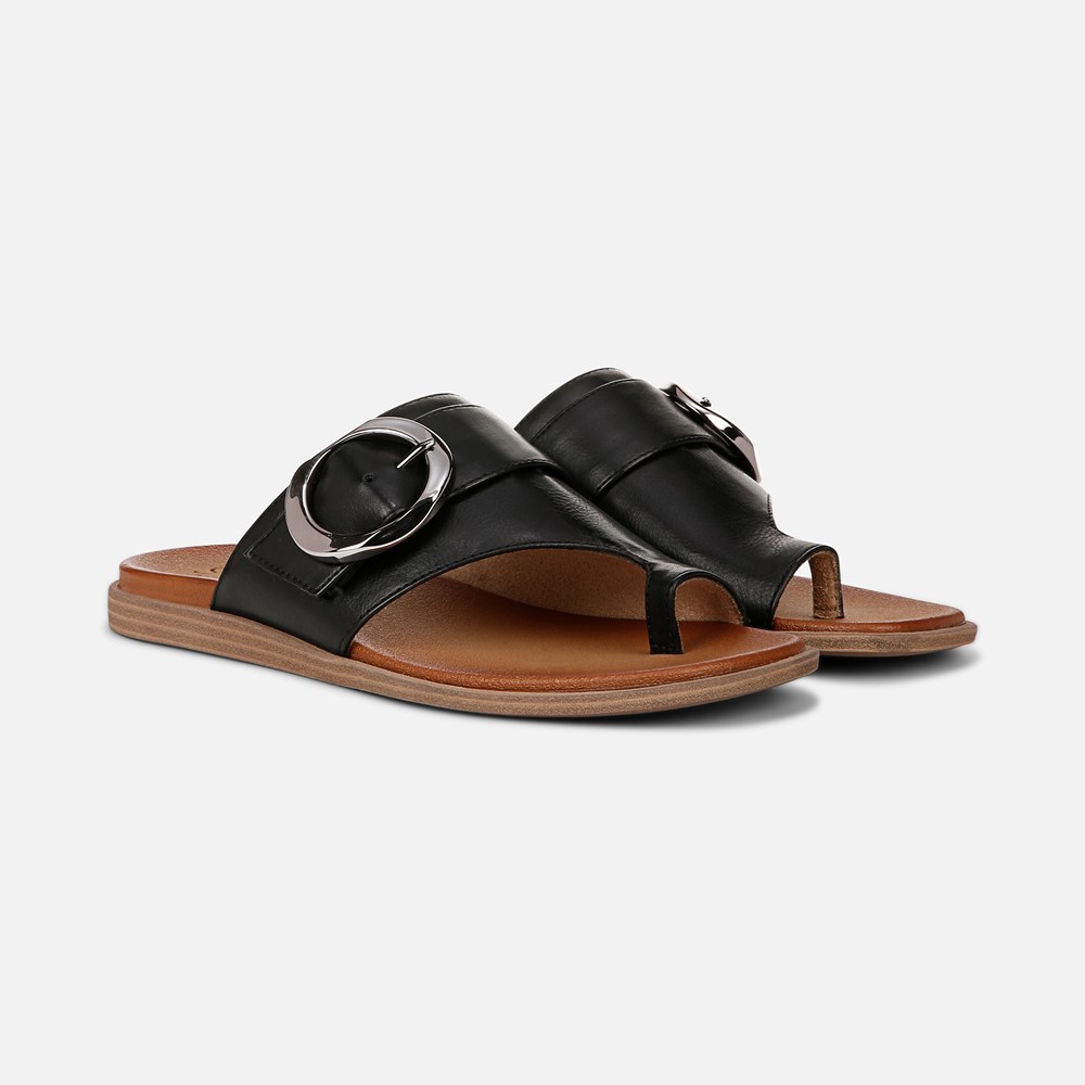 Naturalizer SOUL Joanie Slide Sandal - Black Faux Leather