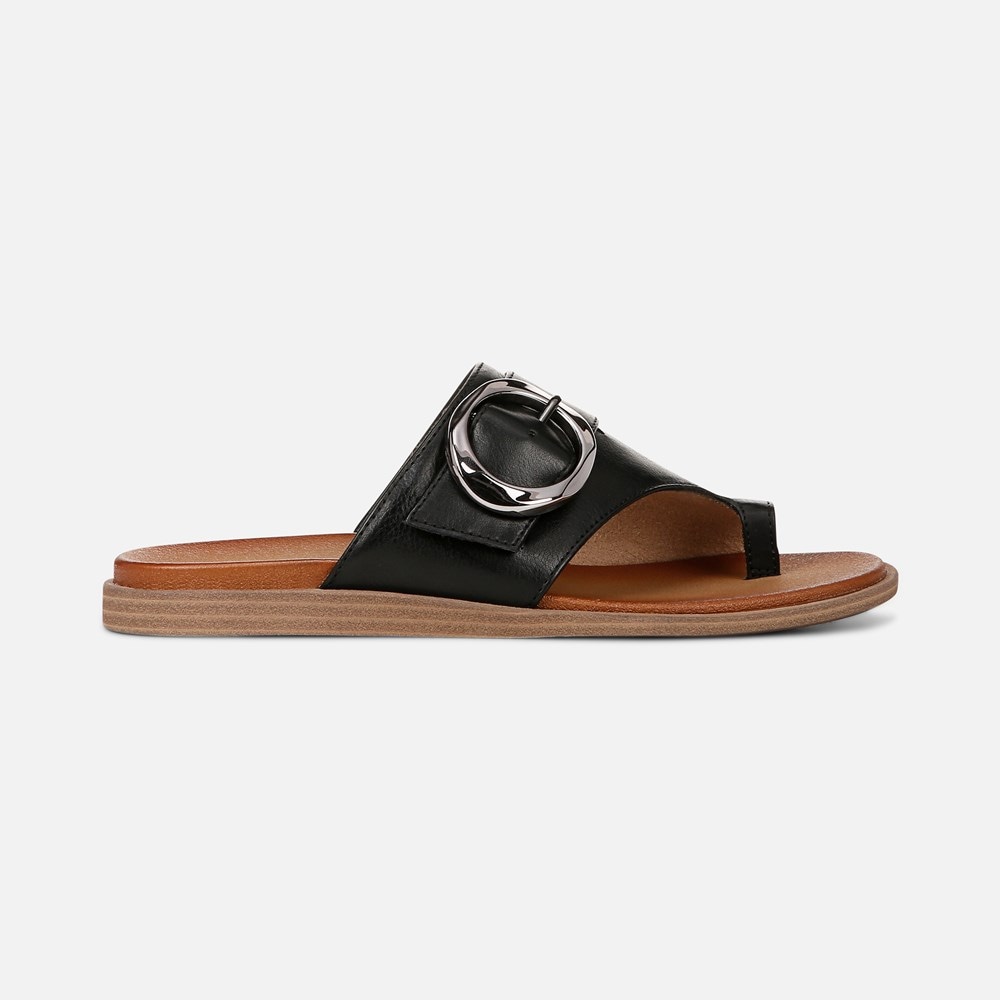 Naturalizer SOUL Joanie Slide Sandal - Black Faux Leather