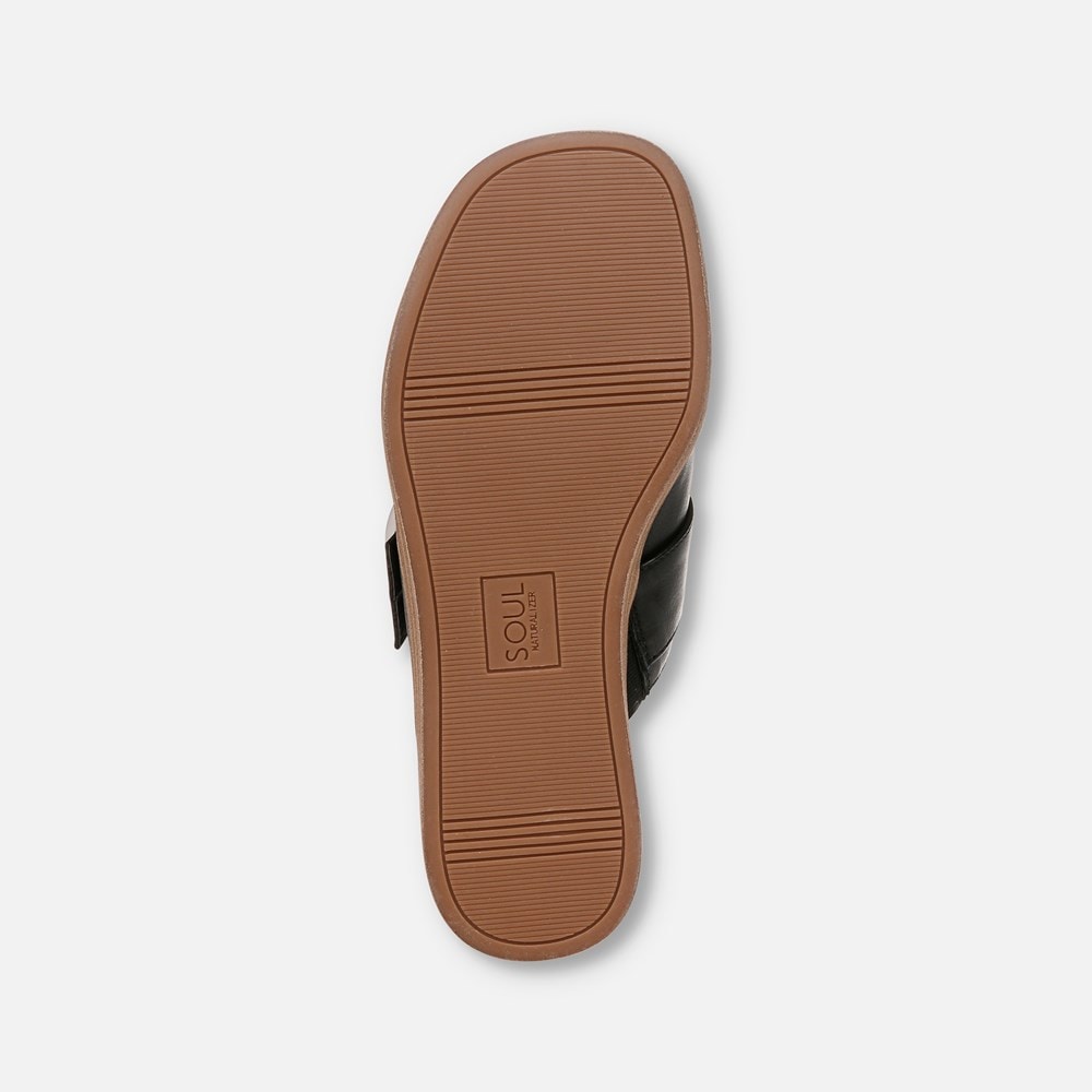 Naturalizer SOUL Joanie Slide Sandal - Black Faux Leather