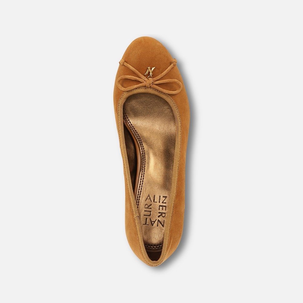 Naturalizer Sienna Block Heel Pump - Dark Saffron Yellow Suede