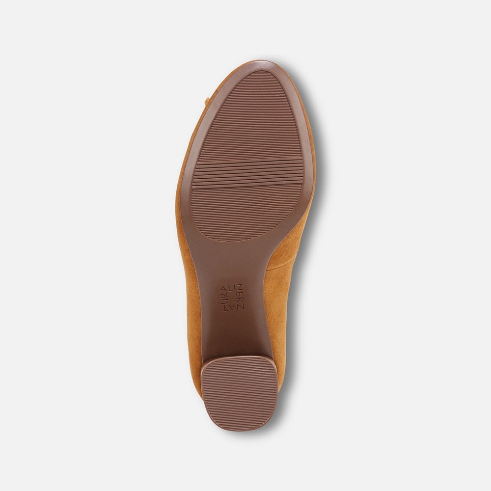 Naturalizer Sienna Block Heel Pump - Dark Saffron Yellow Suede