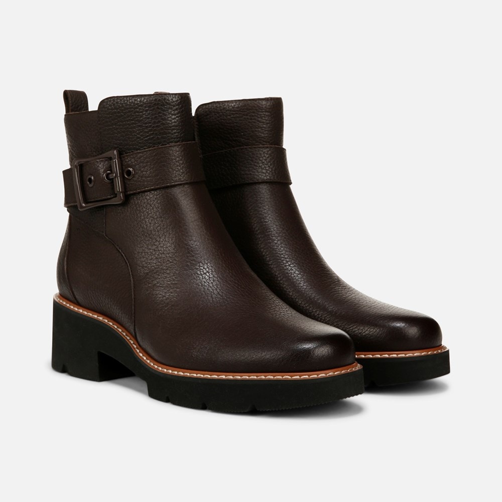 Naturalizer Darry Strap Bootie - Coffee Bean Brown Leather