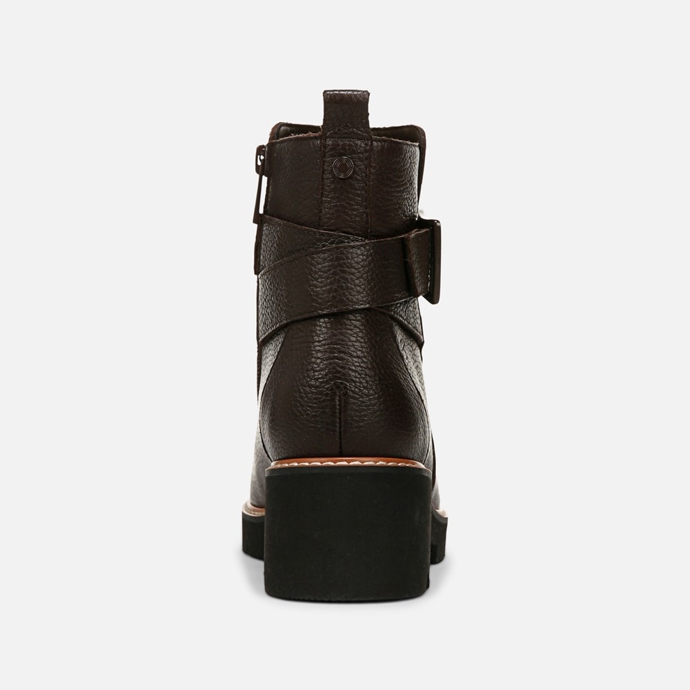 Naturalizer Darry Strap Bootie - Coffee Bean Brown Leather