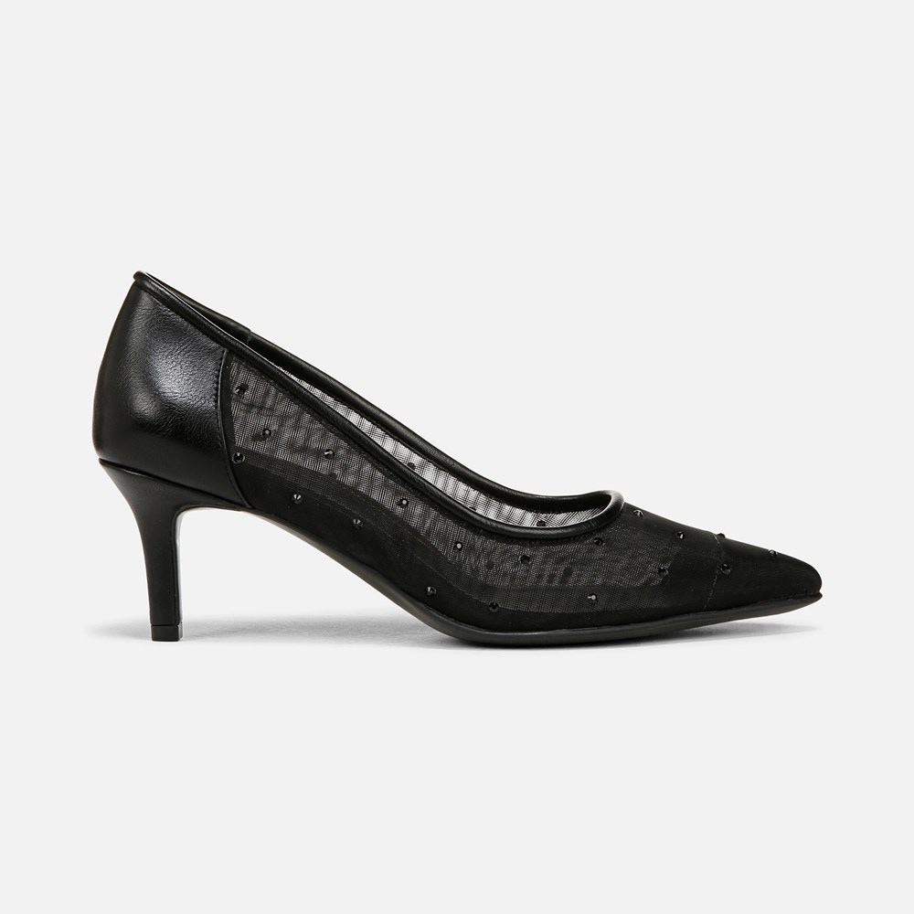 Naturalizer Everly Pump - Black Faux Leather \\u0026 Mesh