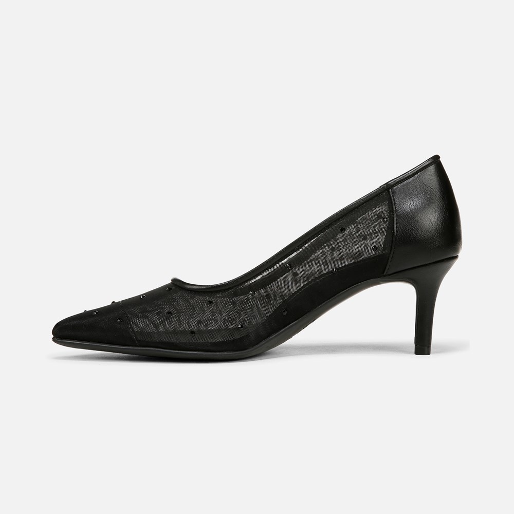 Naturalizer Everly Pump - Black Faux Leather \\u0026 Mesh