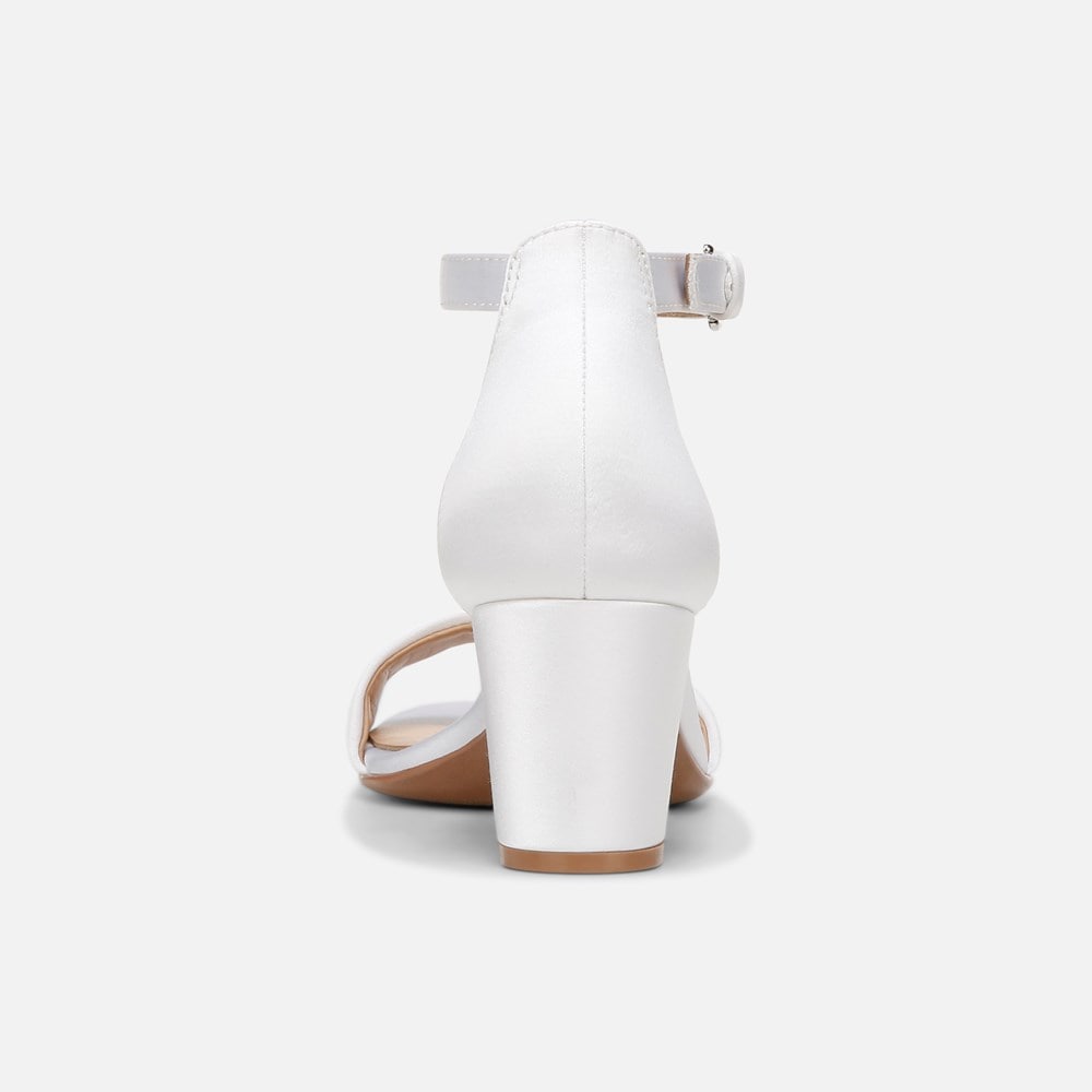Naturalizer Vera Dress Sandal - Pearl White Satin Fabric