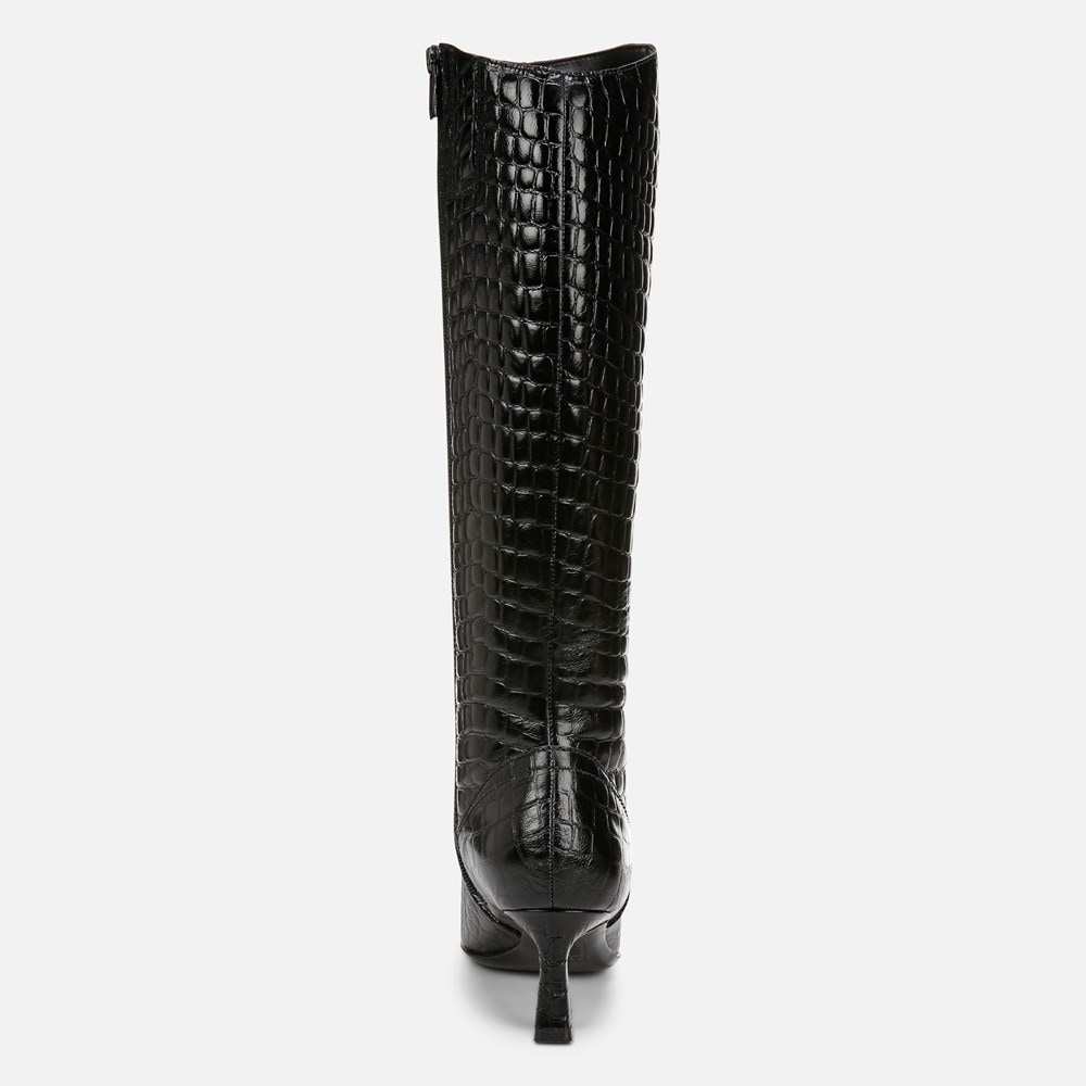 Naturalizer Deesha Knee High Boot - Black Croco Leather