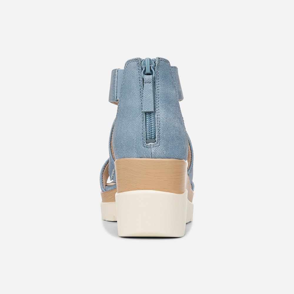 Naturalizer Soul Goodtimes Wedge Sandal - Mid Blue Fabric
