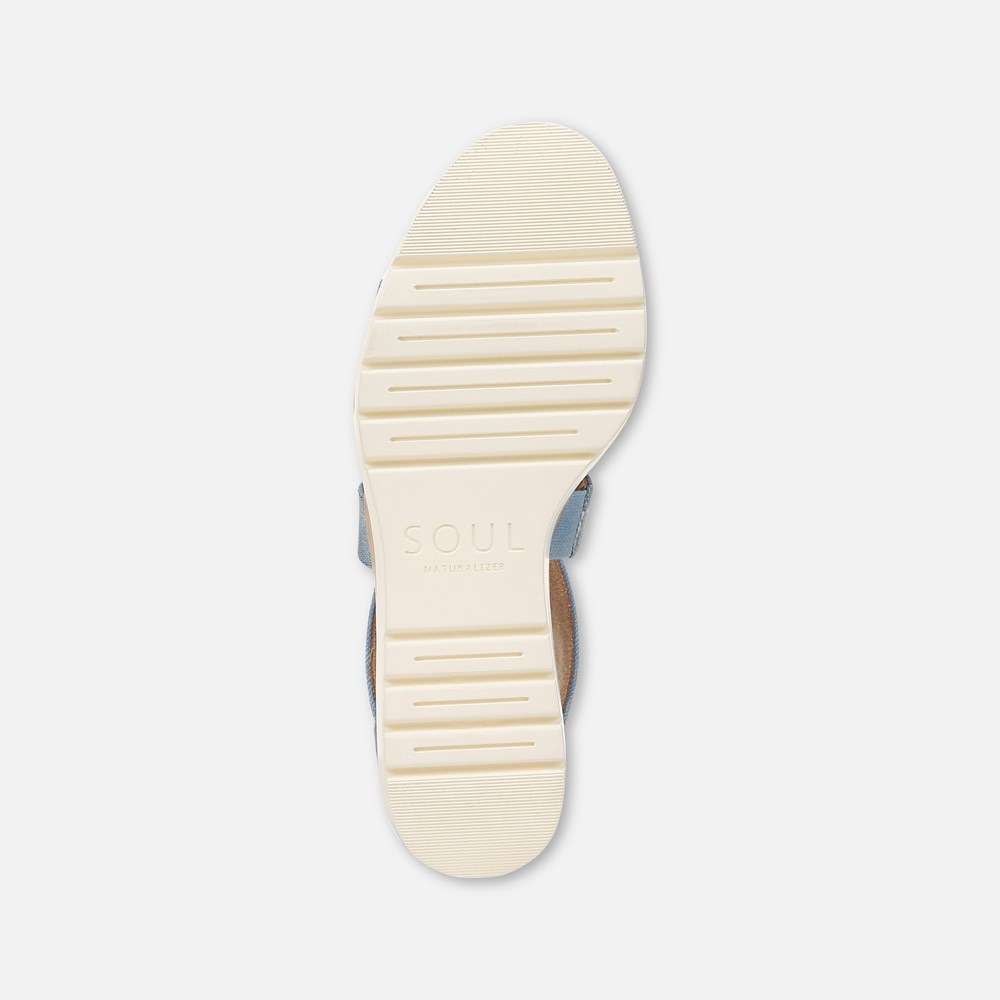 Naturalizer Soul Goodtimes Wedge Sandal - Mid Blue Fabric