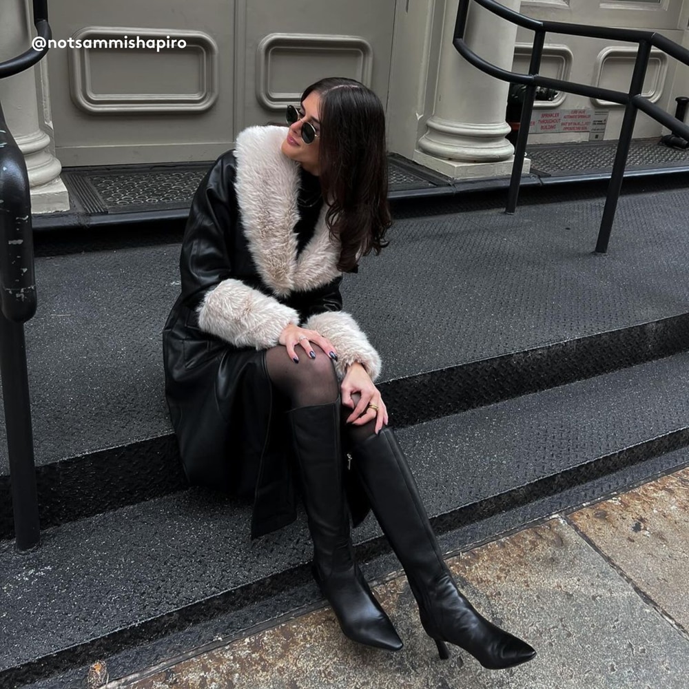 Naturalizer Deesha Knee High Boot - Black Leather