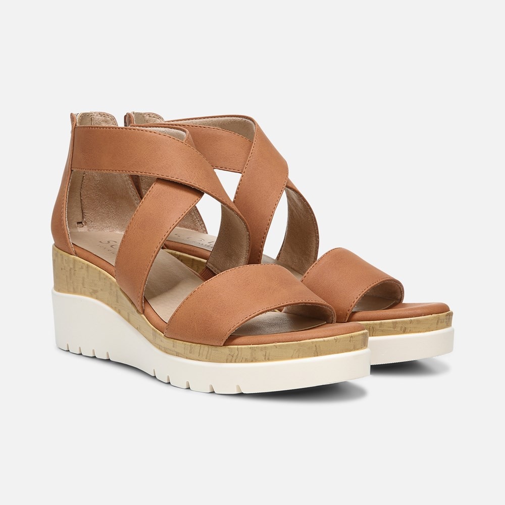 Naturalizer Soul Goodtimes Wedge Sandal - Toffee Synthetic
