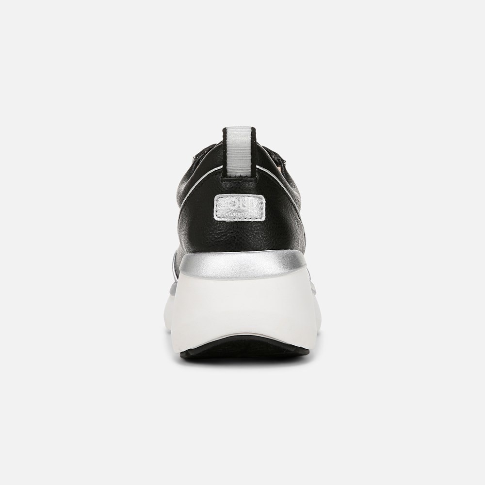 Naturalizer SOUL Roquel Lace Up Sneaker - Black Faux Leather