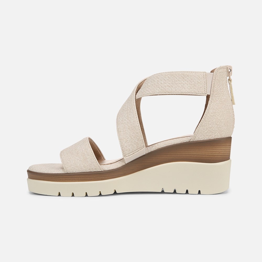Naturalizer Soul Goodtimes Wedge Sandal - Light Sand Faux Leather