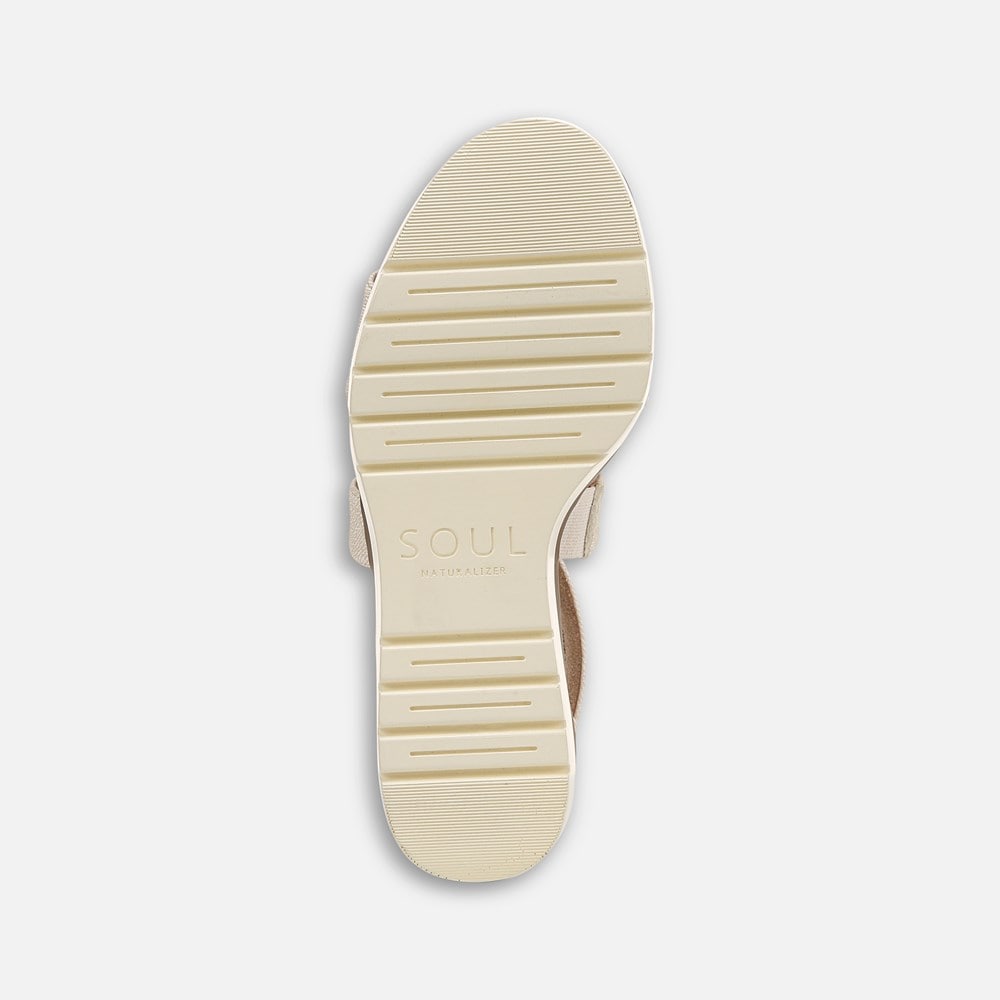 Naturalizer Soul Goodtimes Wedge Sandal - Light Sand Faux Leather