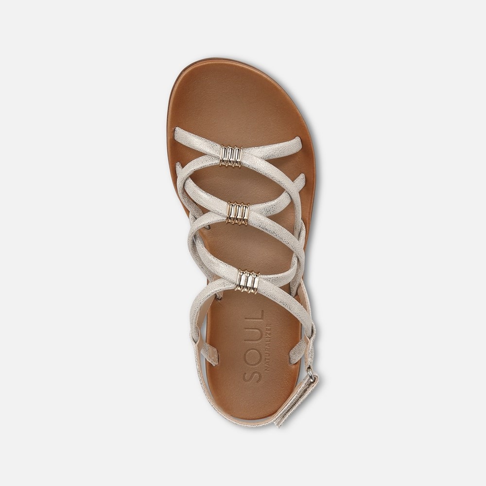 Naturalizer SOUL Sierra Strappy Sandal - Gold Faux Leather