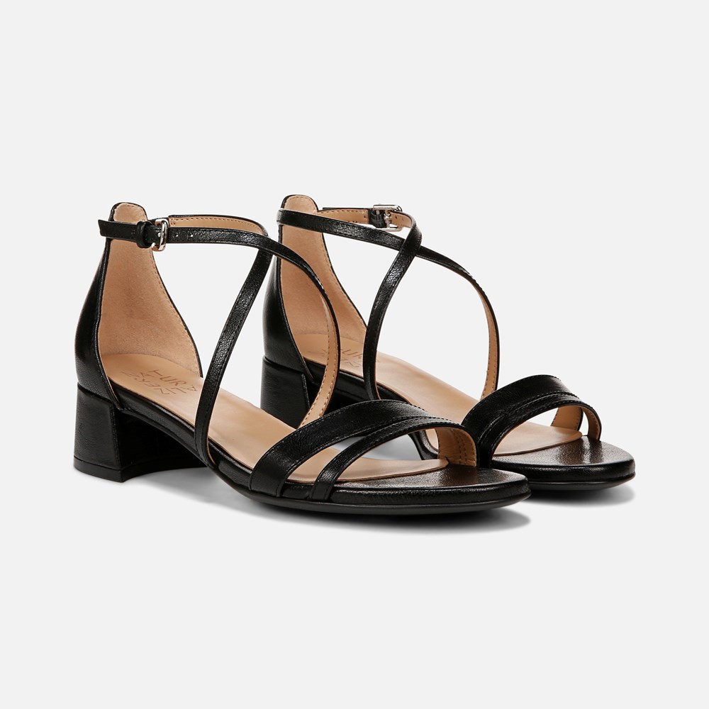Naturalizer June Dress Sandal - Black Leather