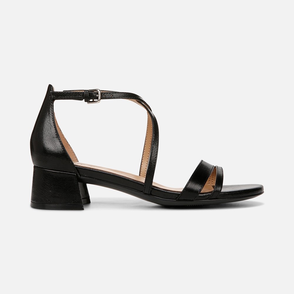 Naturalizer June Dress Sandal - Black Leather