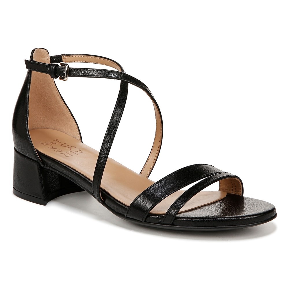Naturalizer June Dress Sandal - Black Leather