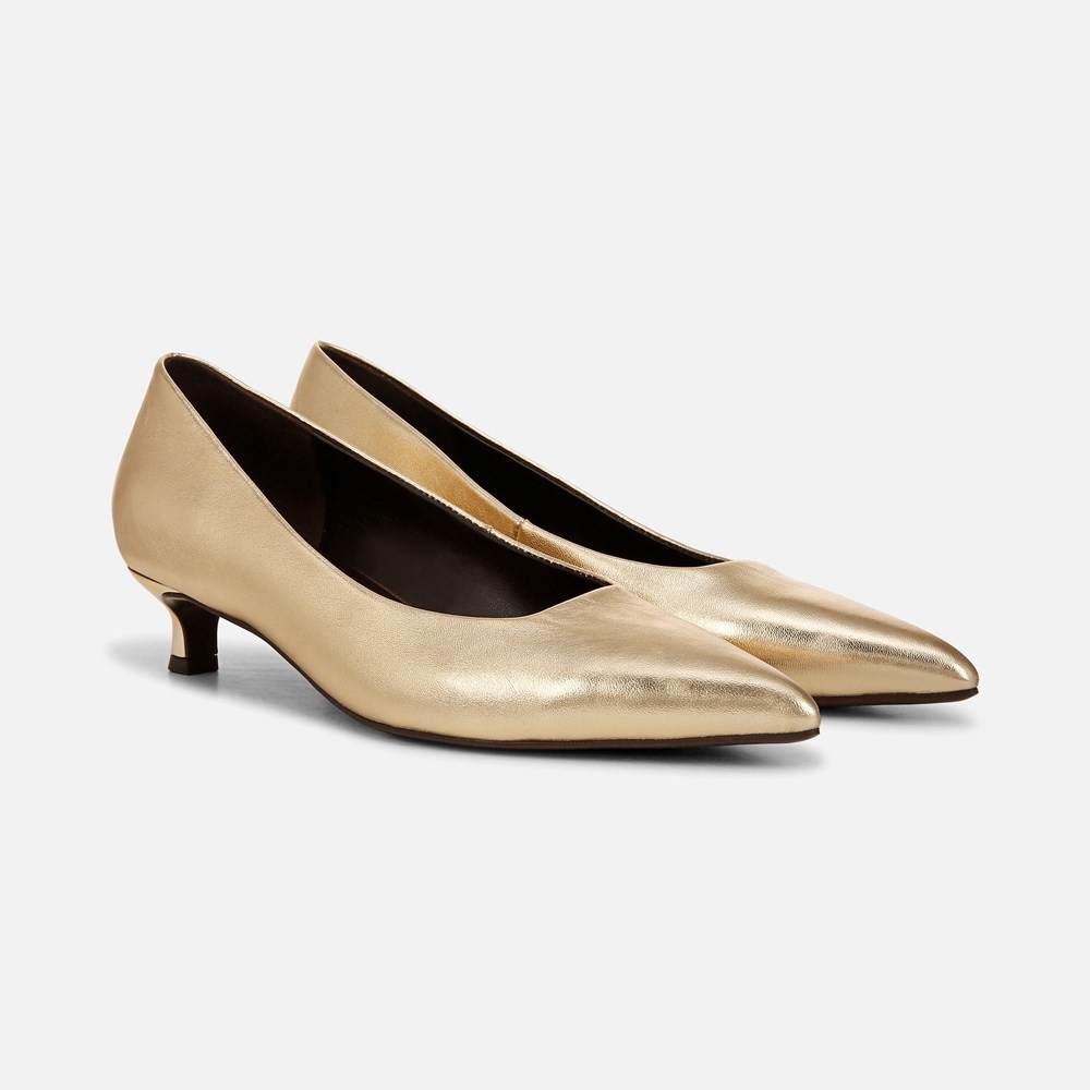 Naturalizer Natalia Kitten Heel - Dark Gold Leather