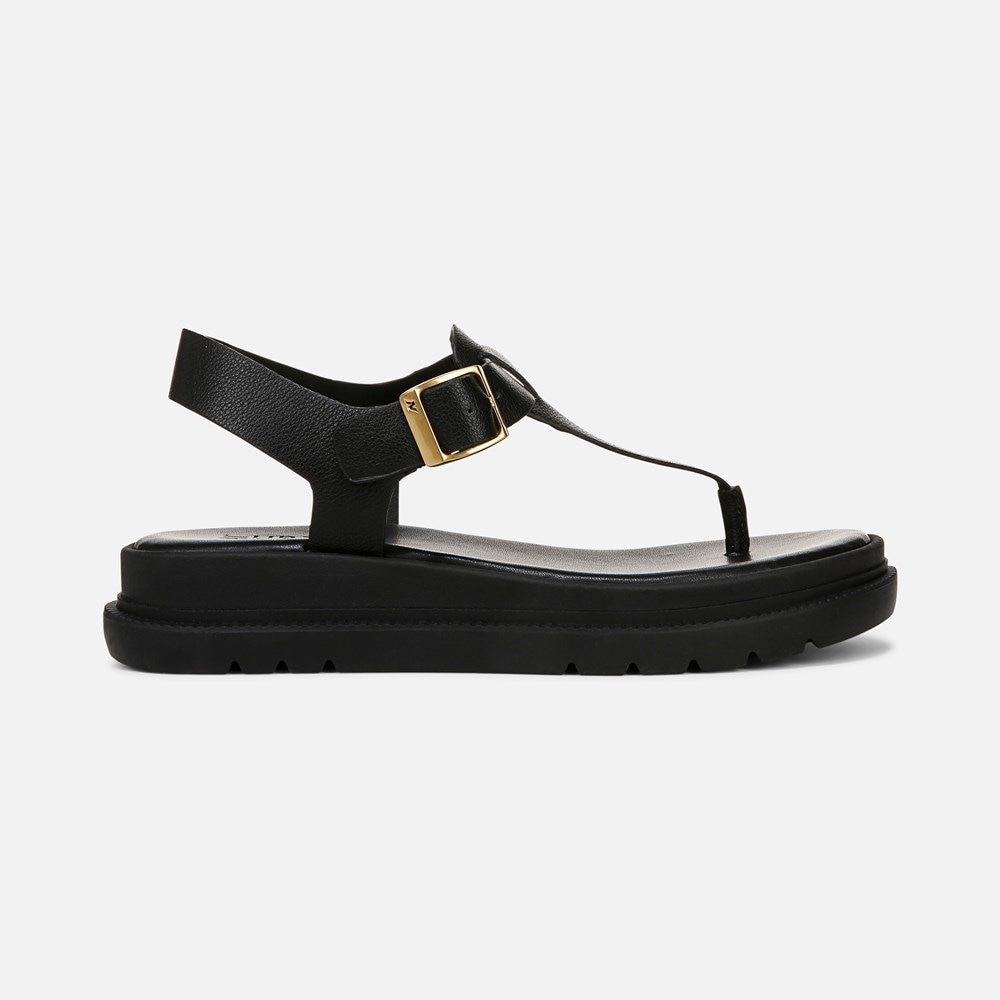 Naturalizer Alyssa Sandal - Black Faux Leather