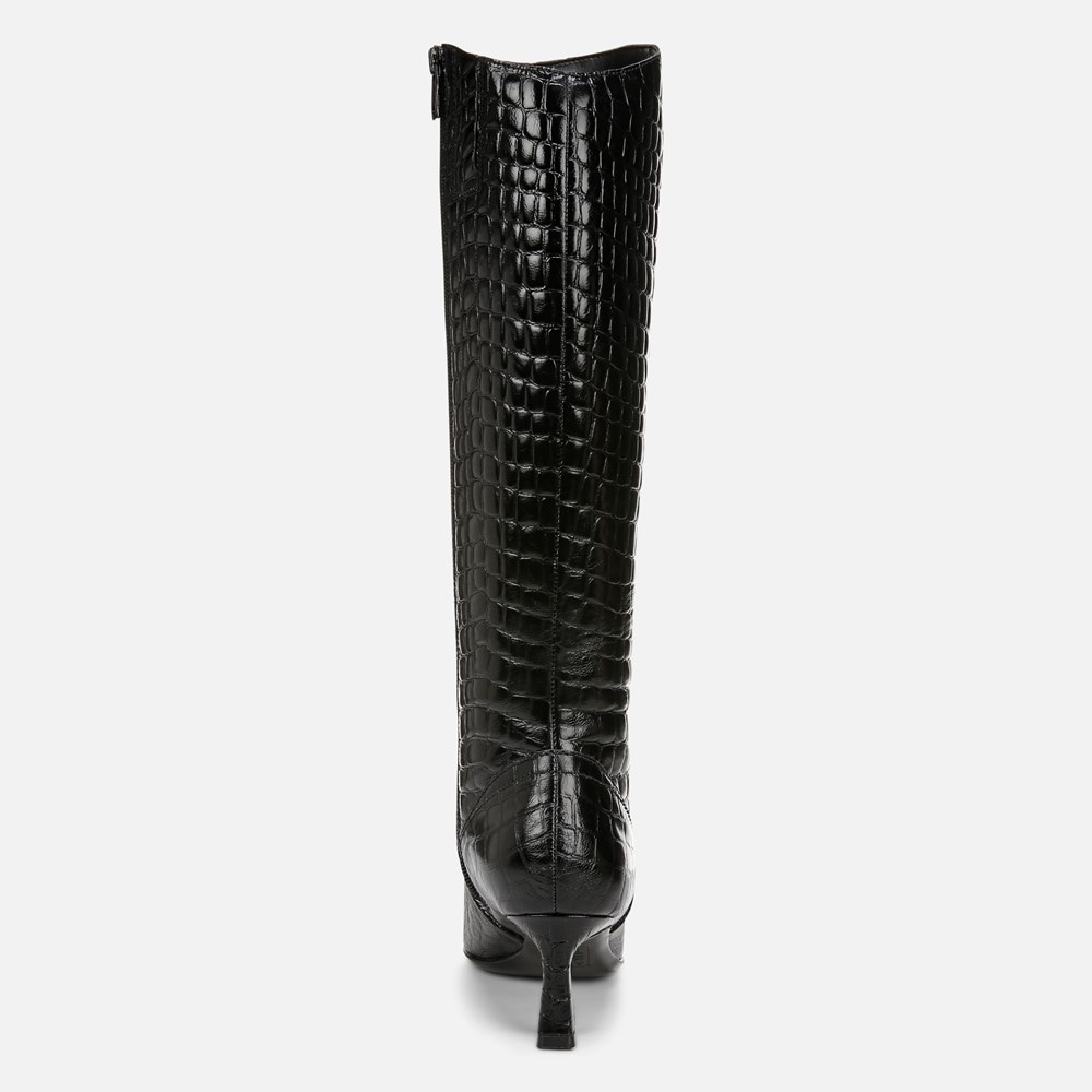 Naturalizer Deesha Narrow Calf Knee High Boot - Black Croco Leather