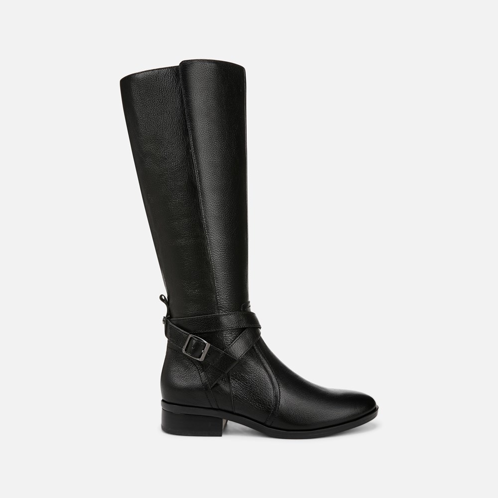Naturalizer Rena 2 Extra Wide Calf Riding Boot - Black Leather