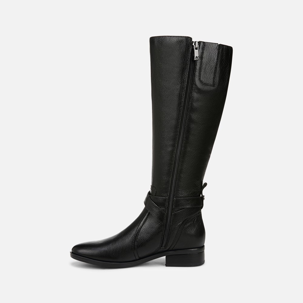Naturalizer Rena 2 Extra Wide Calf Riding Boot - Black Leather