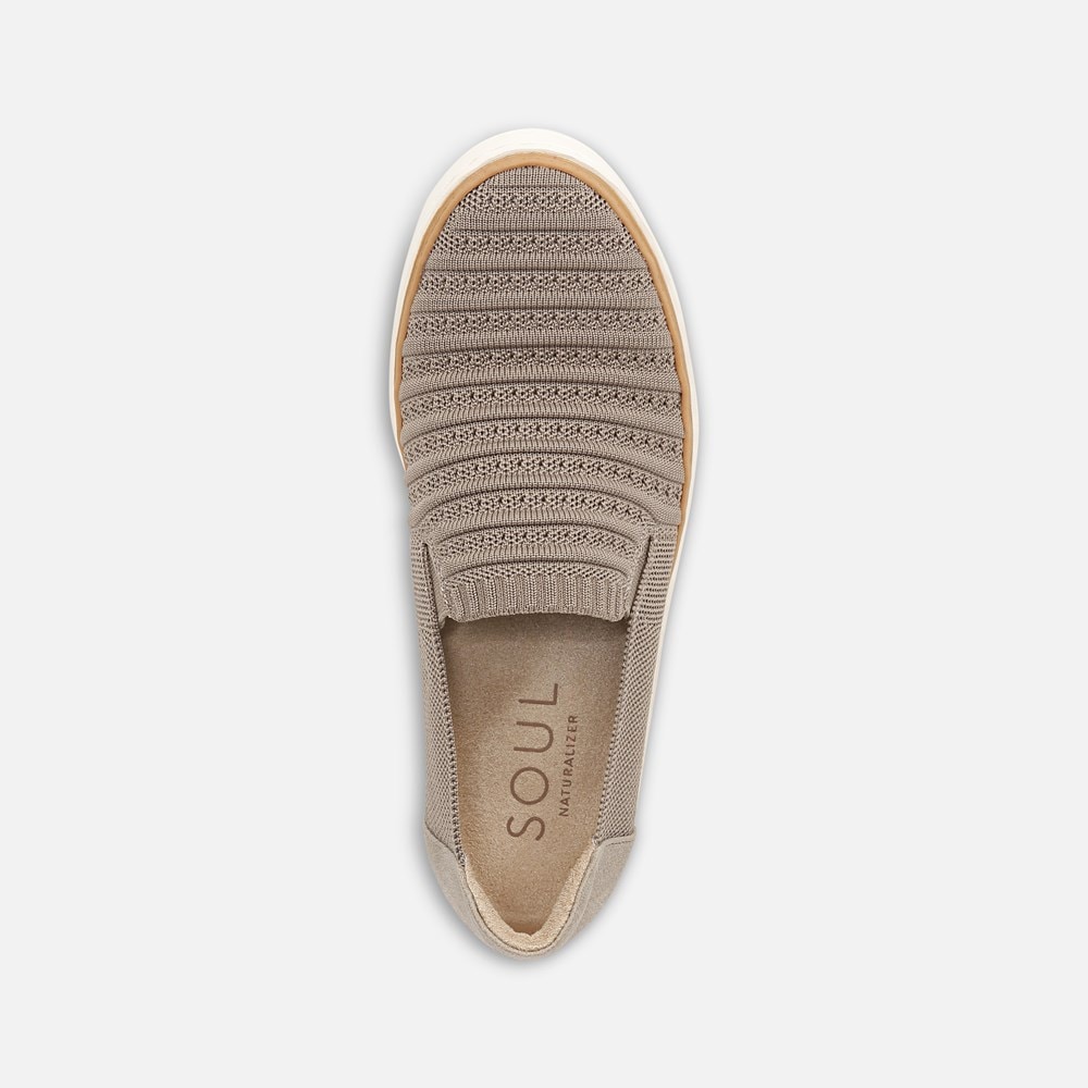 Naturalizer SOUL Kemper Slip On Sneaker - Grey Knit Fabric