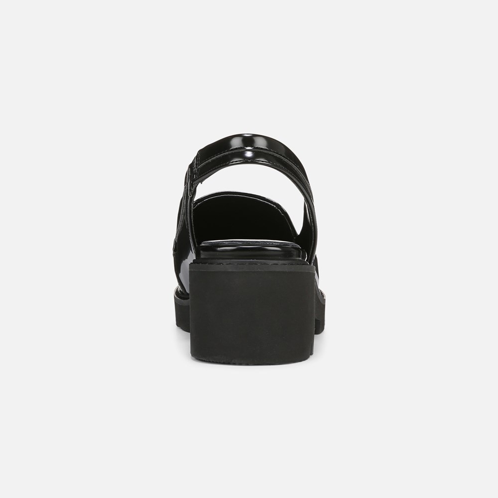 Naturalizer Darry Lug Sole Slingback Loafer - Black Faux Leather