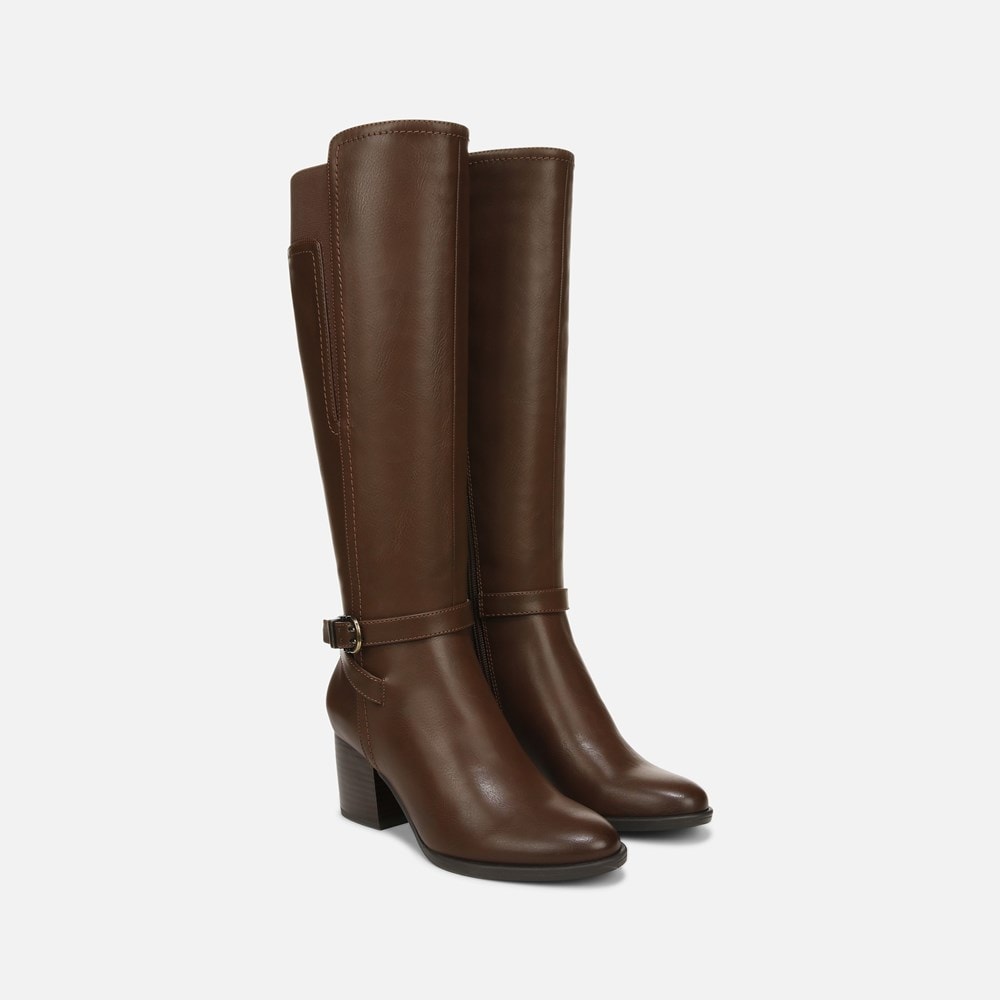 Naturalizer SOUL Uptown Knee High Boot - Dark Brown Faux Leather