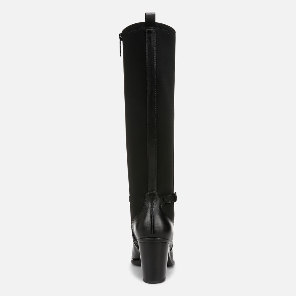 Naturalizer Kalina Stretch Knee High Boot - Black Leather \\u0026 Fabric