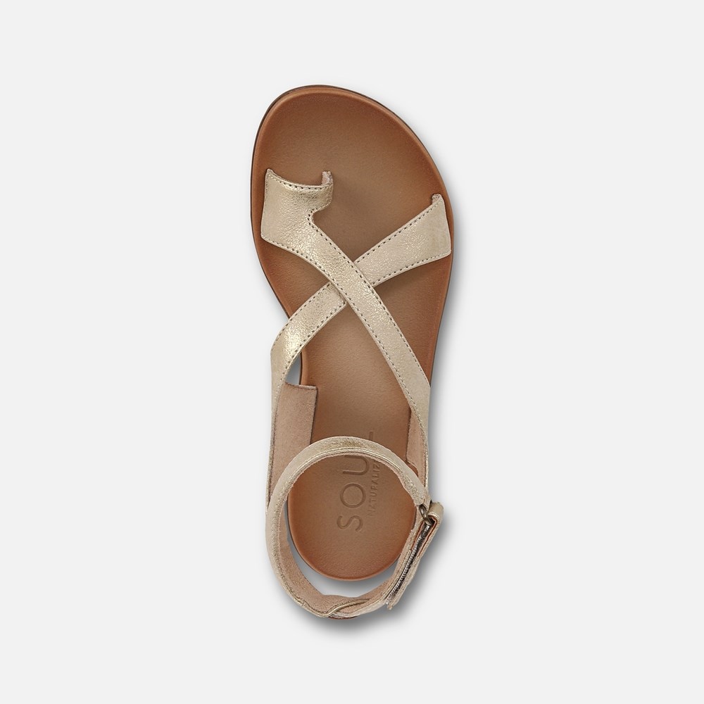 Naturalizer Soul Sivan Strappy Sandal - Gold Faux Leather