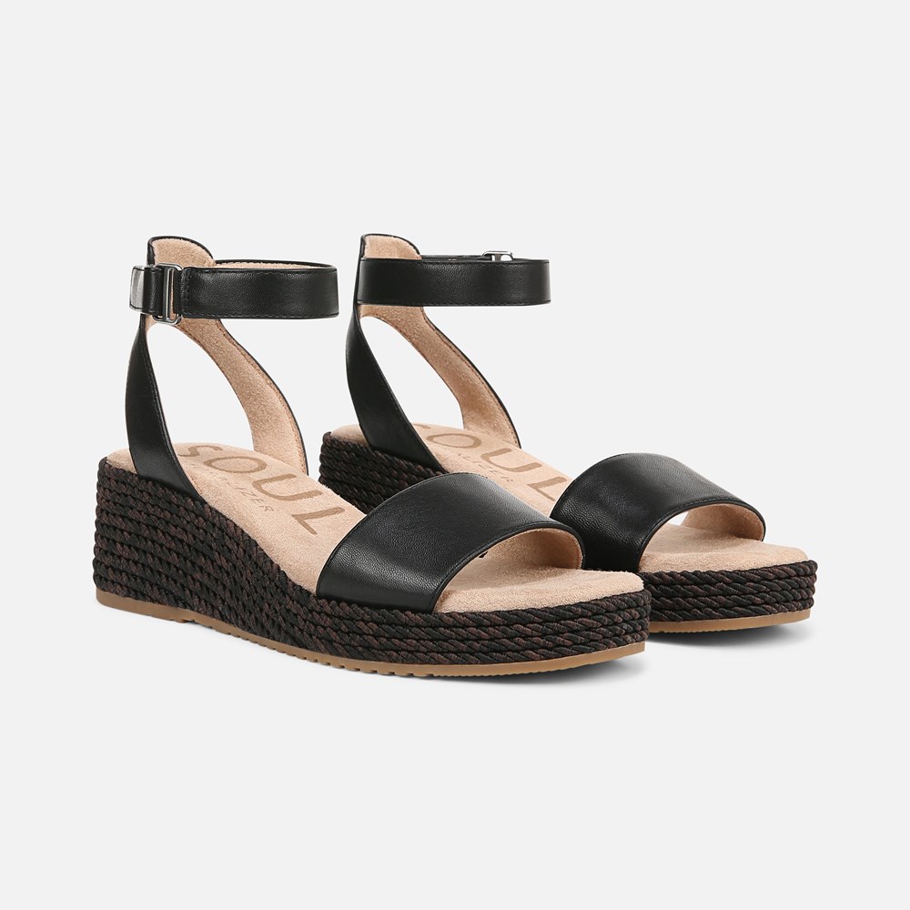 Naturalizer SOUL Gloria Espadrille - Black Faux Leather
